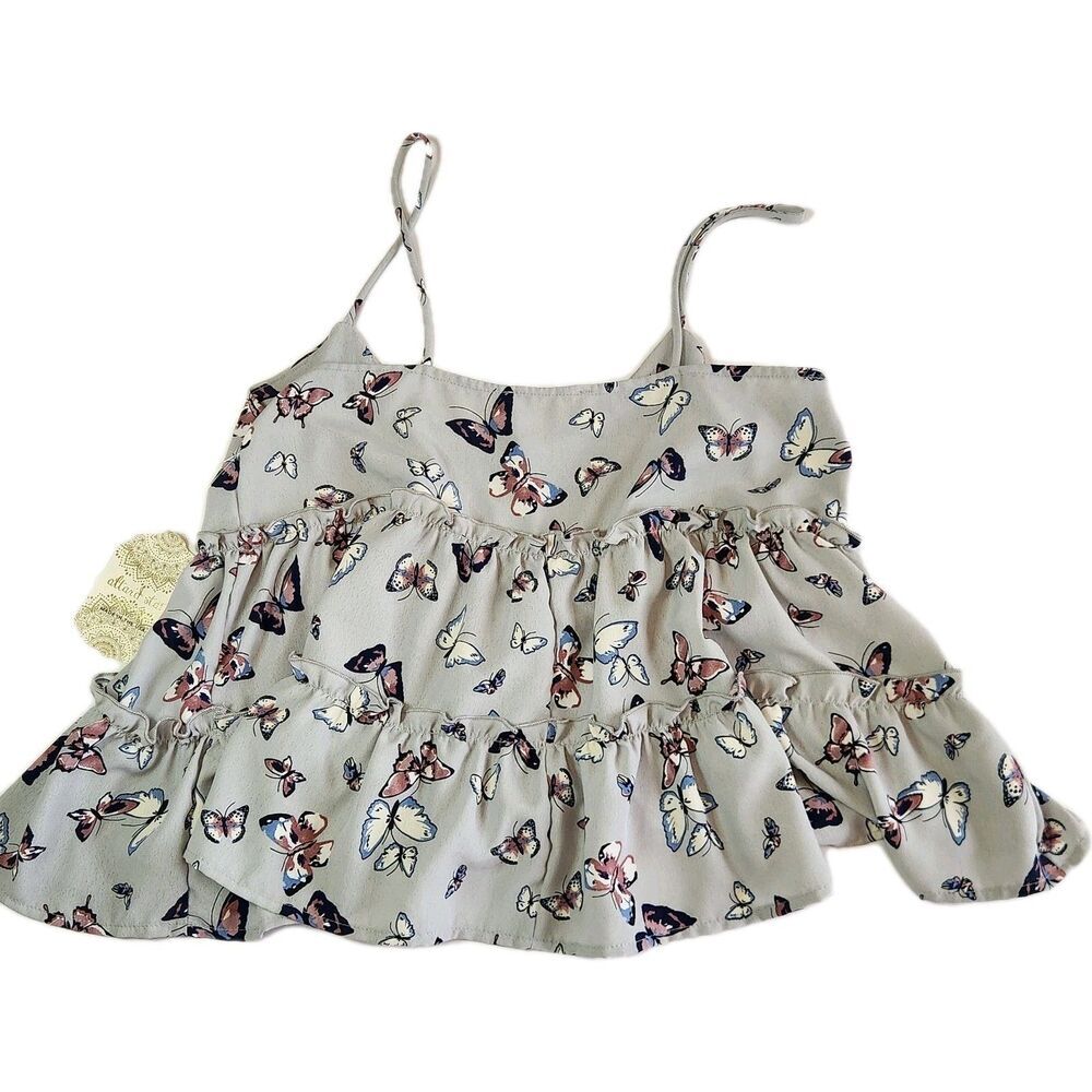 Altar’d State – Butterfly Tiered Ruffle Tank Top – Extra Small XS - Picture 7 of 7